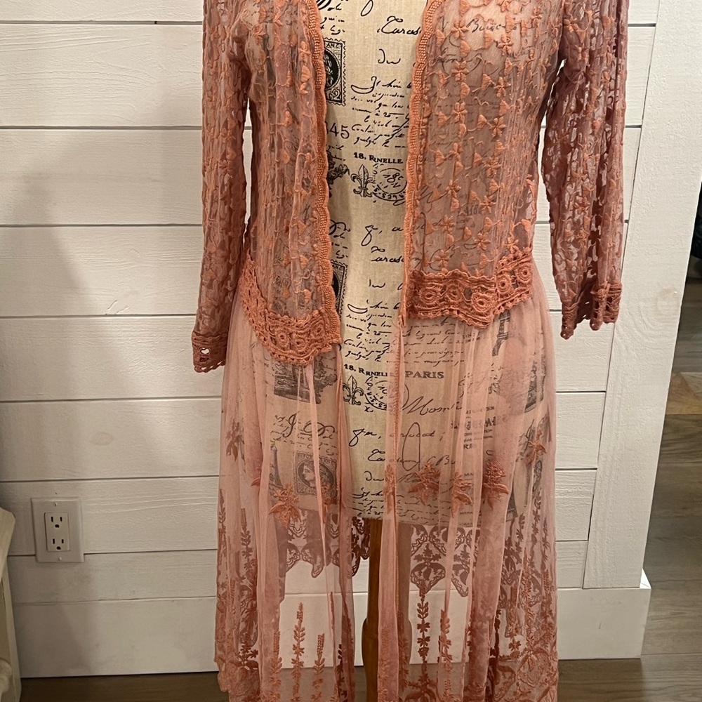 Xhilaration Lace Cardigan in Soft Pink